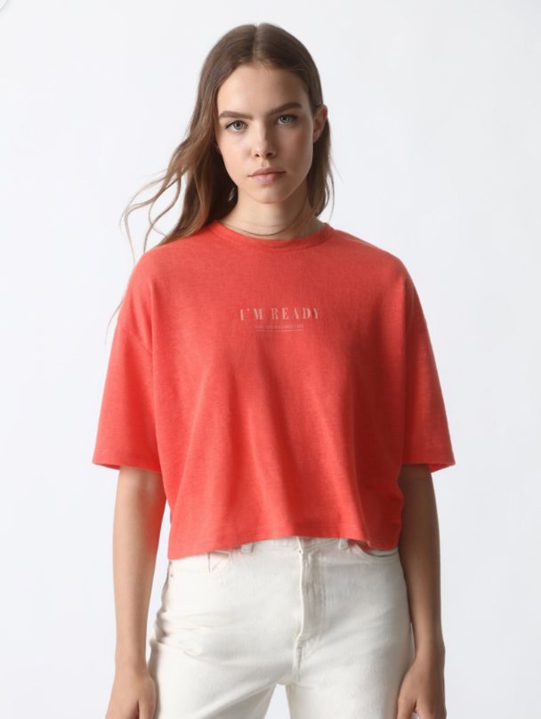 camiseta cropped roja