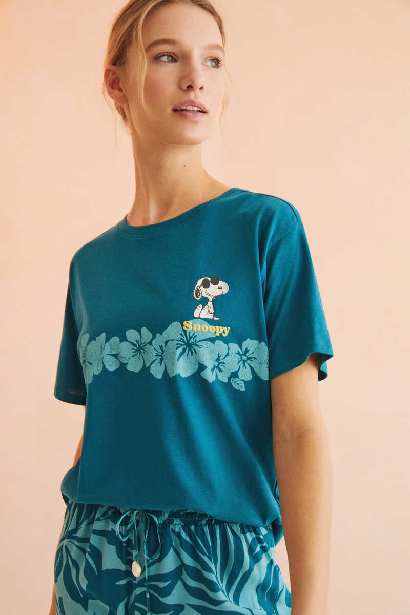 camiseta snoopy azul womens secret