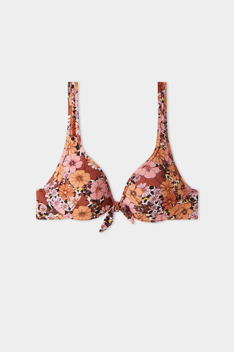 sujetador push up flores y animal print