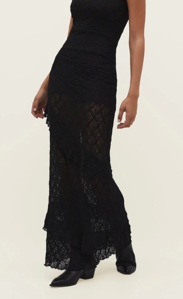 falda midi blonda stradivarius
