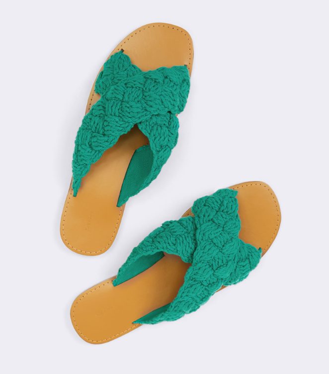 sandalias tejido