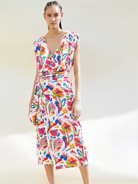 vestido falda cruzada sfera el corte ingles