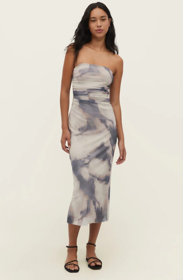 vestido tul estampado