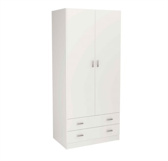 Armario ropero 2 puertas + 2 cajones