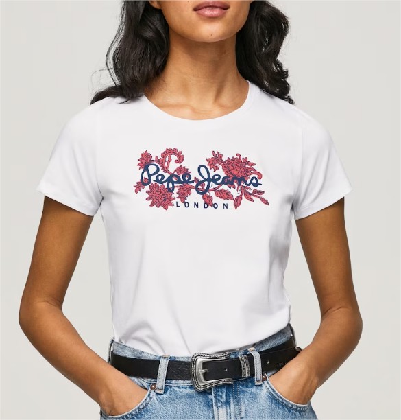 camiseta detalle flores