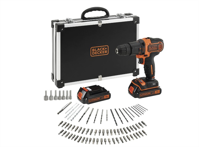 El Corte Inglés: herramientas de bricolaje con grandes descuentos 9 Moncloa Taladro Percutor a Batería 18 V BDCHD18KB-QW + 2 Baterías + Accesorios