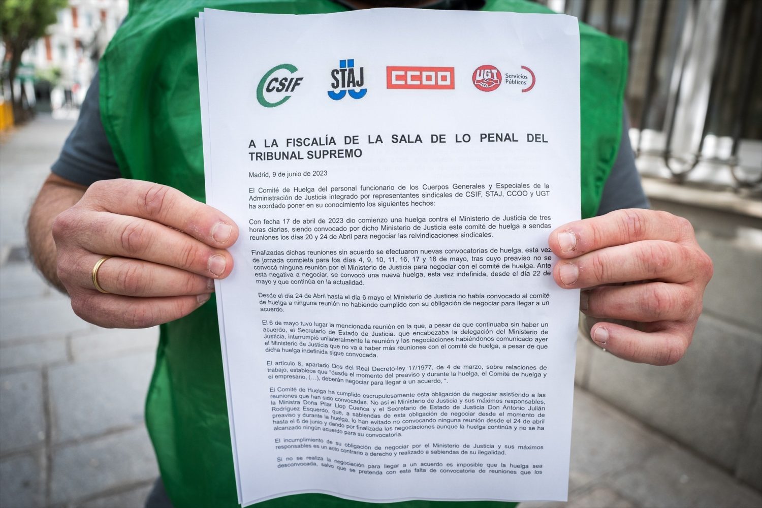 Los sindicatos de Justicia protagonizaron desde mayo encierros, protestas y denuncias(1) Los sindicatos de Justicia protagonizaron desde mayo encierros, protestas y denuncias