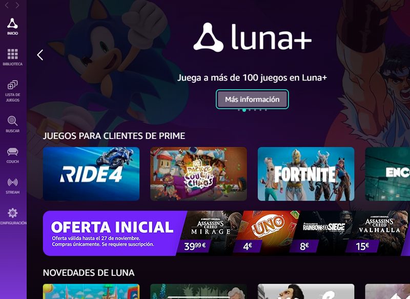 AMAZON LUNA PERMITE JUGAR DESDE CASI CUALQUIER DISPOSITIVO