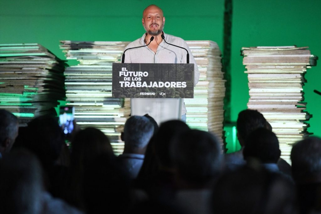 Vox pincha hasta en el campo con su huelga general 1 Moncloa EuropaPress 5335571 secretario general sindicato solidaridad rodrigo alonso interviene reunion Moncloa