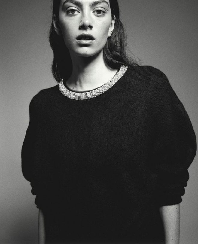 jersey cuello strass