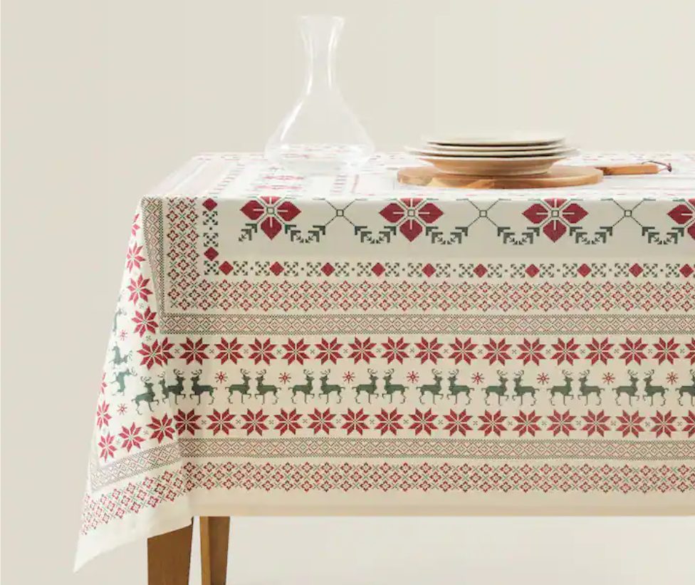 mantel punto de cruz