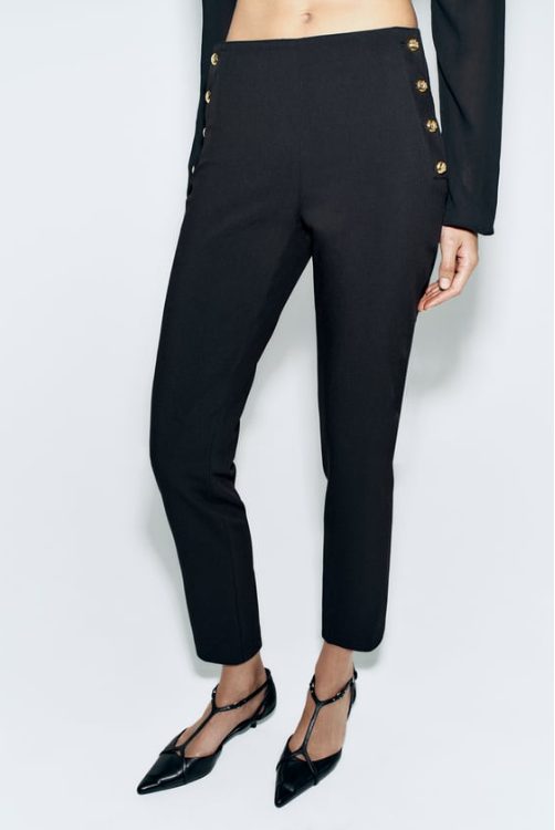 pantalon botones zara
