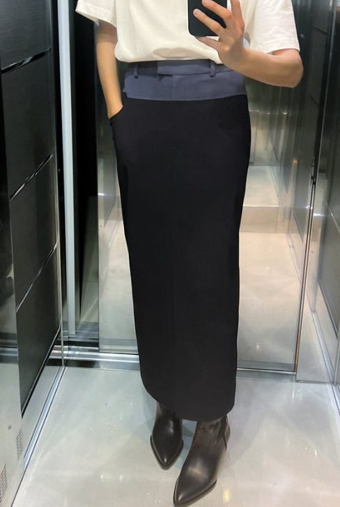falda tubo cintura combinada zara