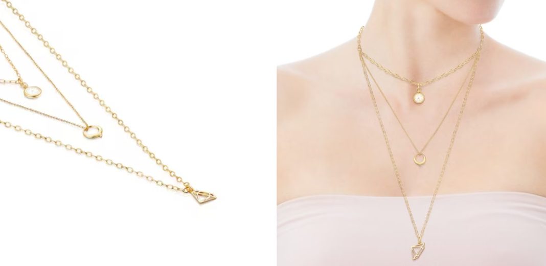 collar triple dorado