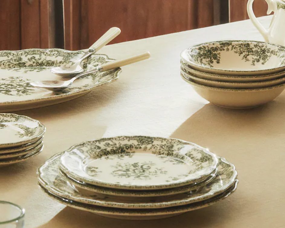 vajilla zara home floral
