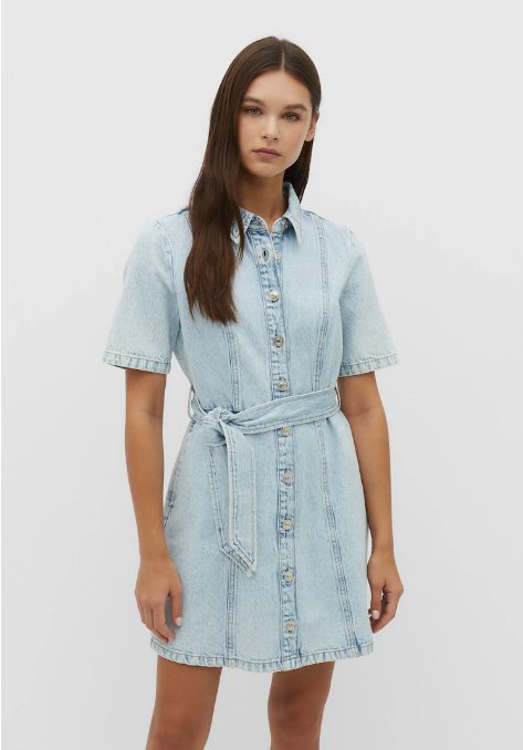 vestido camisero denim stradivarius