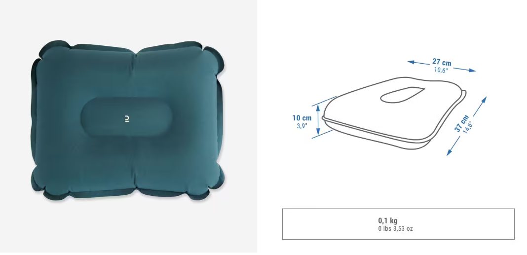 almohada hinchable decathlon
