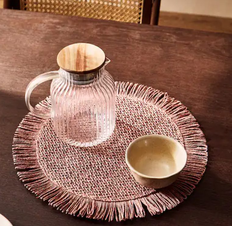 mantel papel trenzado flecos zara home