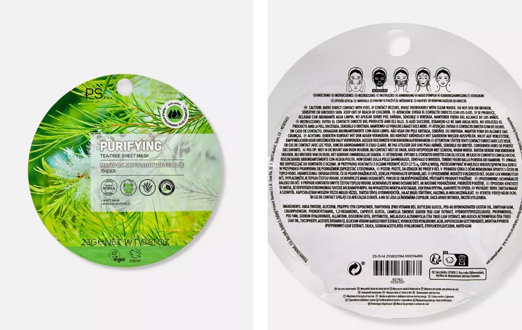 mascarilla arbol te primark