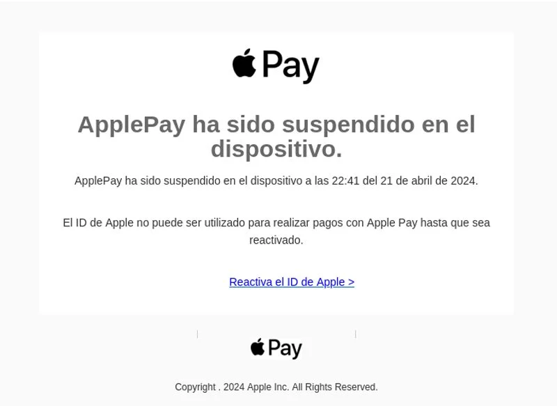 SUPUESTA SUSPENSIÓN DE APPLE PAY