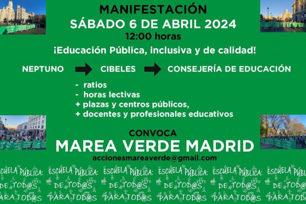 Los profesores madrileños retoman este sábado la Marea Verde 2 Moncloa Los profesores madrileños retoman este sábado la Marea Verde. | Foto: Marea Verde