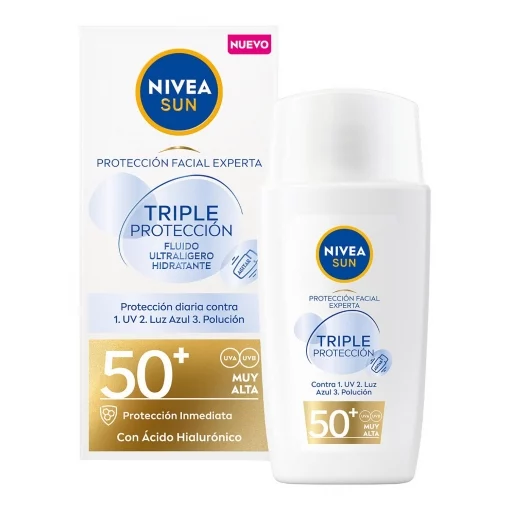 Fluido ultraligero hidratante facial UV FP50+ Triple Protección Nivea Sun carrefour