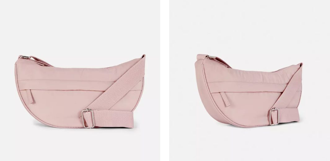 bandolera acolchada rosa
