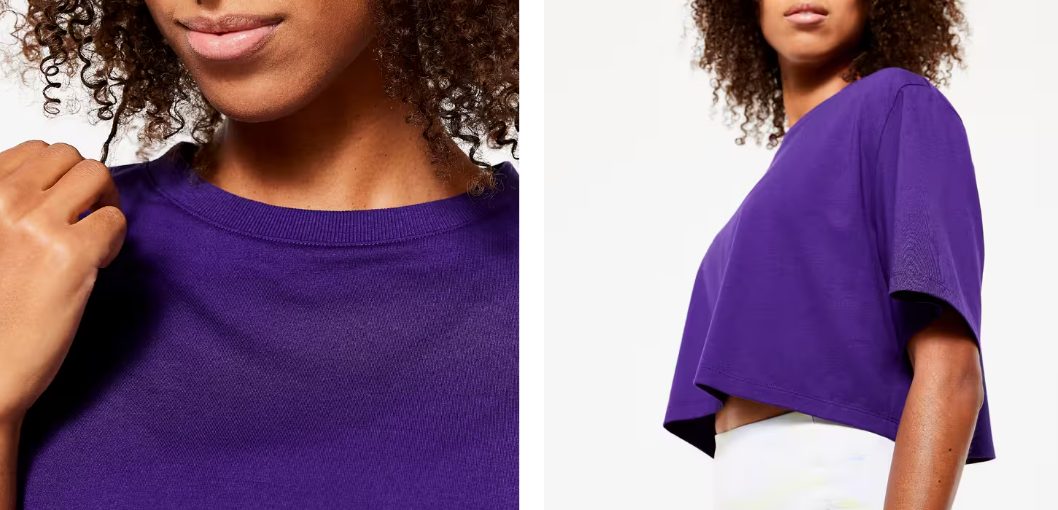 camiseta crop violeta