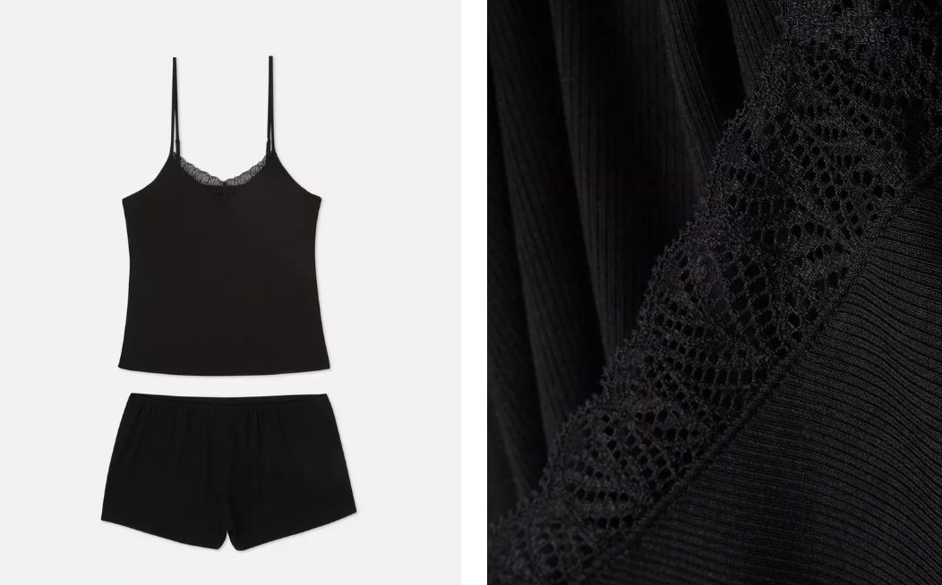pijama negro encaje primark