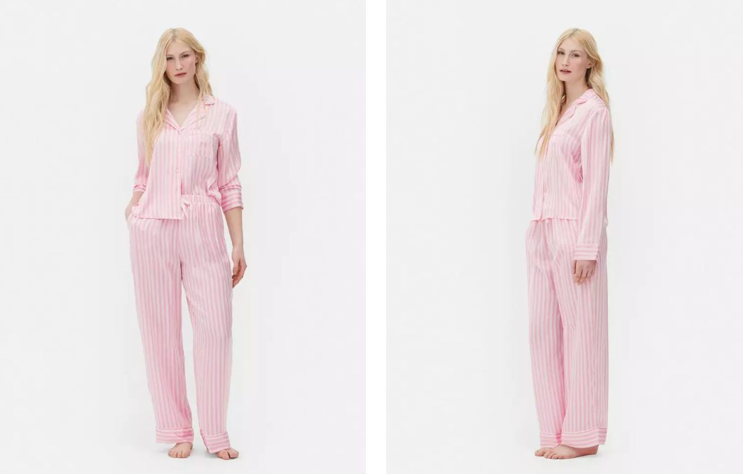 pijama saten rosa