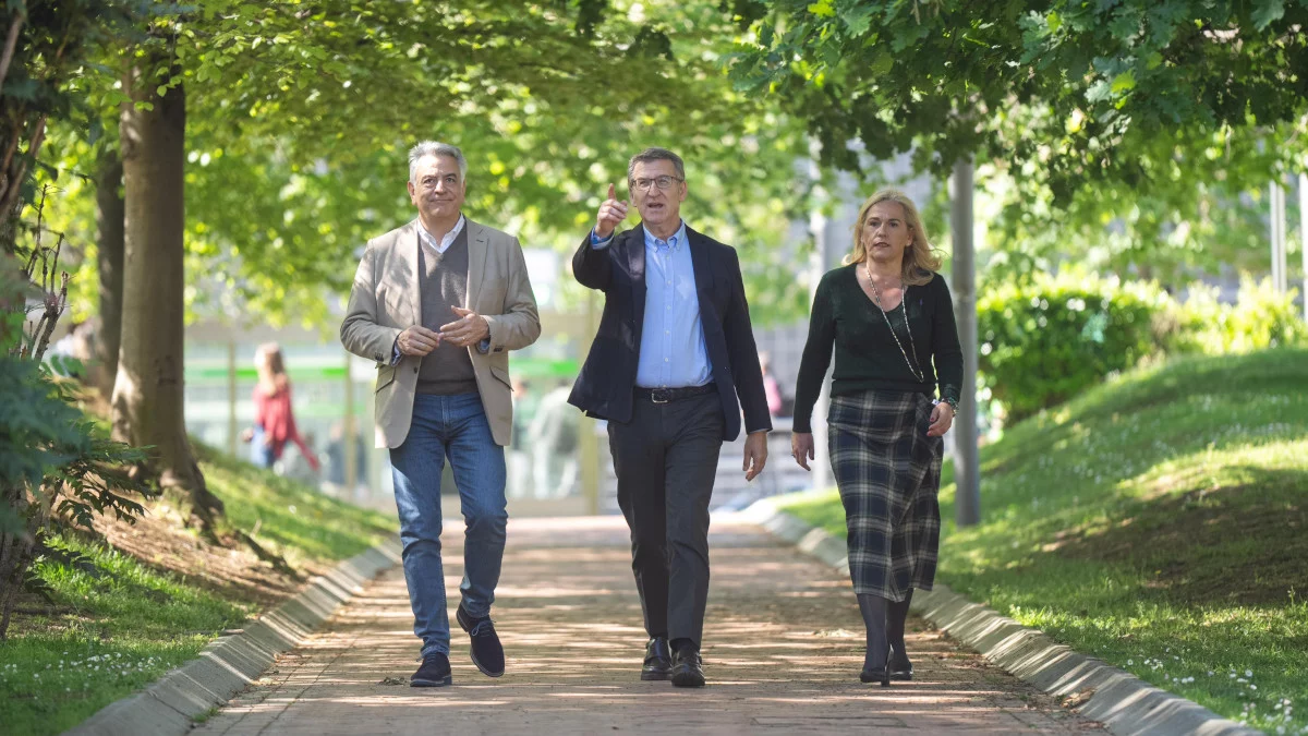 pp-campana-vasca El presidente del PP vasco y candidato a Lehendakari, Javier De Andrés, contó con la compañía del presidente del PP a nivel nacional, Alberto Feijóo.