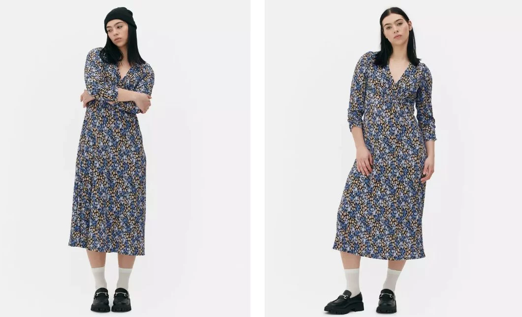vestido midi estampado
