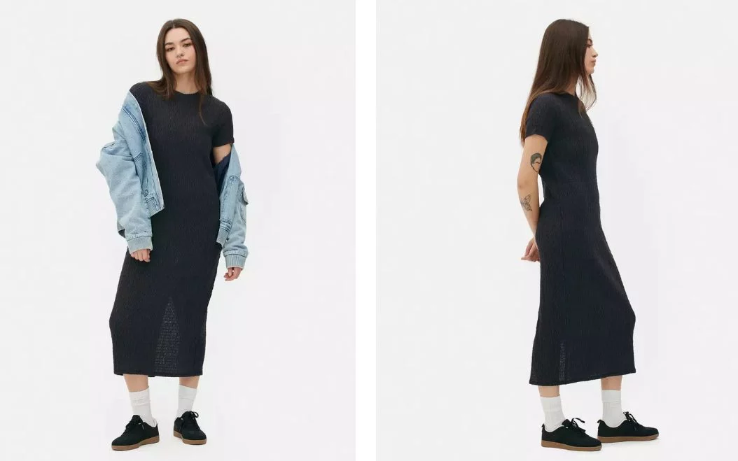 vestido midi manga corta primark