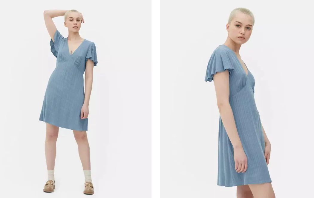 vestido mini manga corta primark