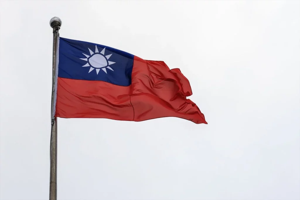 EuropaPress 5920233 january 2024 taipei taiwan the taiwanese flag floats on liberty square Moncloa