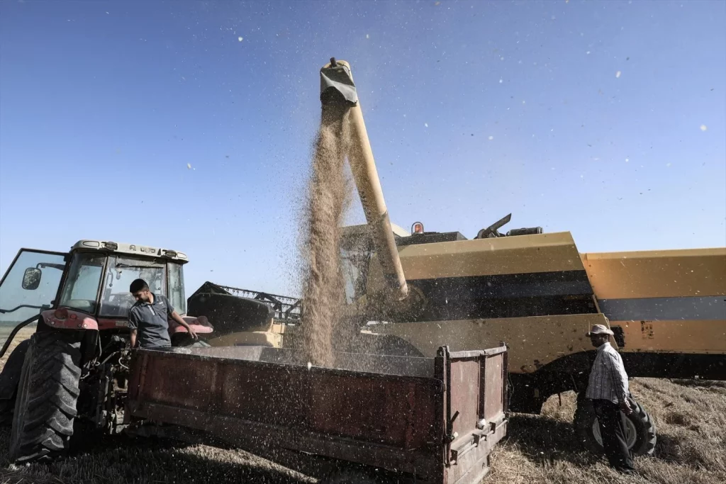 EuropaPress 5959662 14 may 2024 iraq baghdad workers use machines for wheat threshing on farm Moncloa