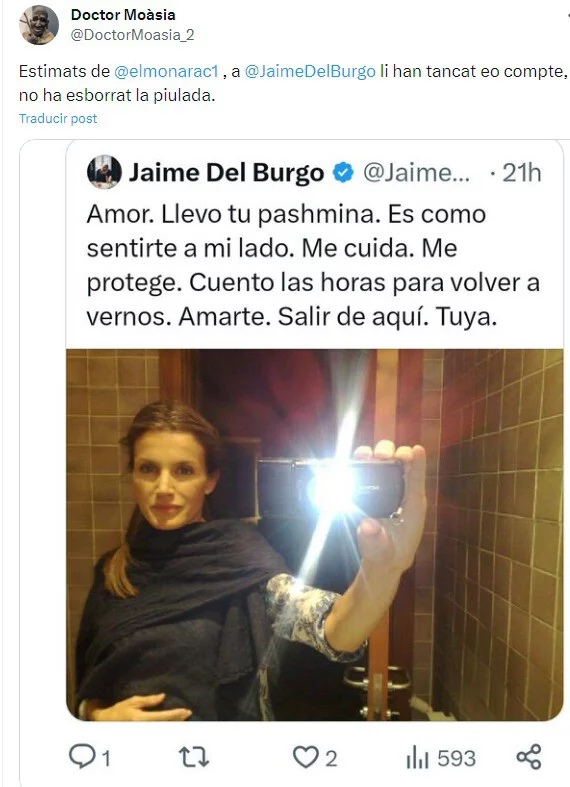 tuit de jaime del burgo sobre letizia