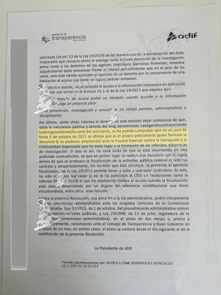 ADIF negó información al denunciante del Caso Koldo tras «formular denuncia a la Fiscalía» 1 Moncloa ADIF Moncloa