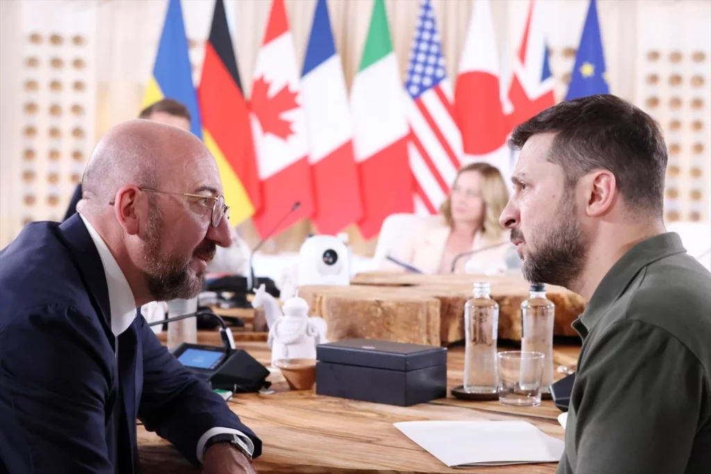 EuropaPress 6031065 handout 13 june 2024 italy fasano ukrainian president volodymyr zelensky Moncloa