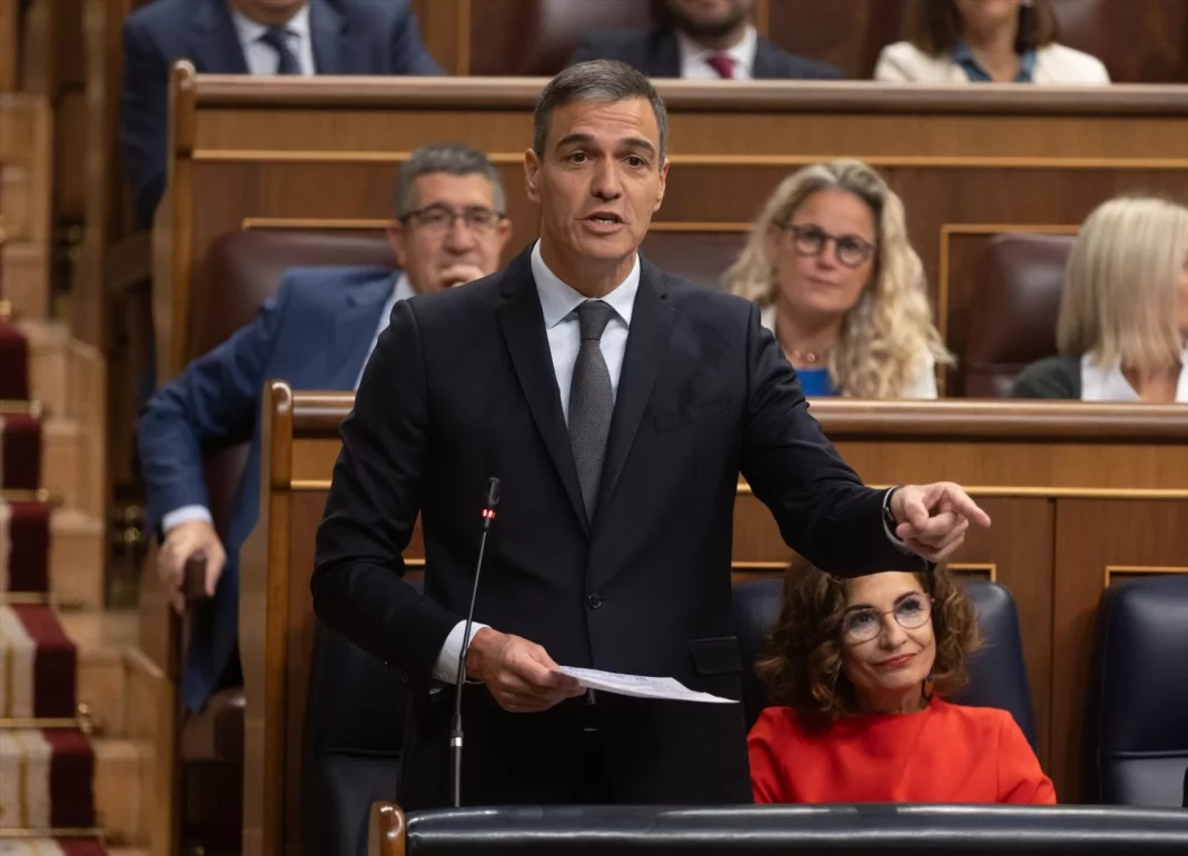 Pedro Sánchez en el Congreso en la sesión de control.