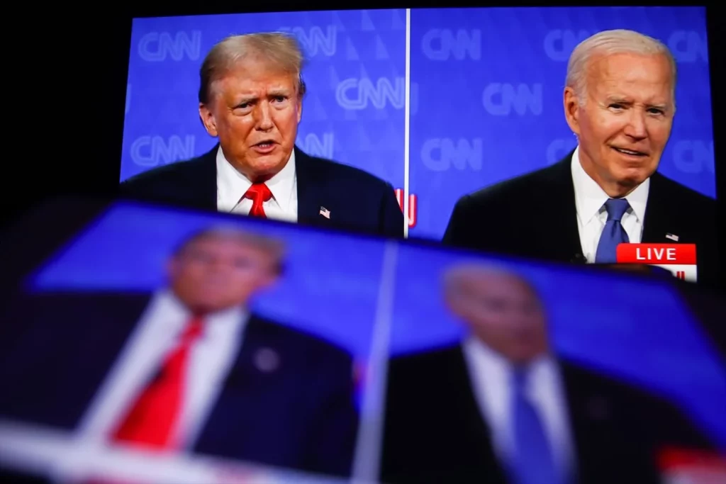 Tras su fracaso en el debate televisivo, los demócratas piden el relevo de Biden 1 Moncloa EuropaPress 6064689 june 28 2024 atlanta united states this photo taken from screen shows the Moncloa