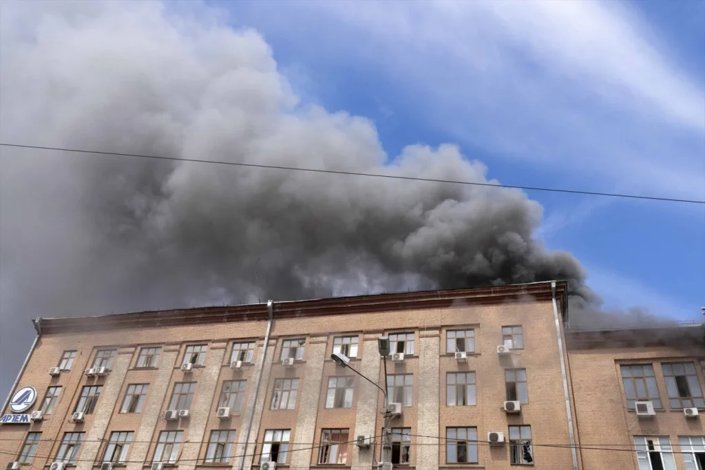 EuropaPress 6078232 july 2024 kyiv kyiv city ukraine smoke rising after russian missile attack Moncloa