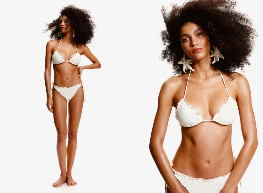 Luce radiante en la playa con H&M y su maxifalda en mezcla de lino 2 Moncloa topbikimiblanco hym Moncloa