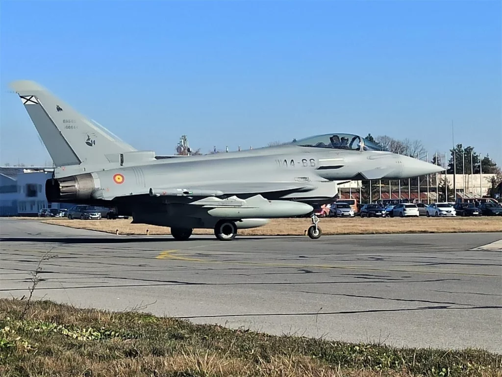 Eurofighter del Ejército del Aire en la base 'Graf Ignatievo' de Bulgaria en misión de Policía Aérea de la OTAN
