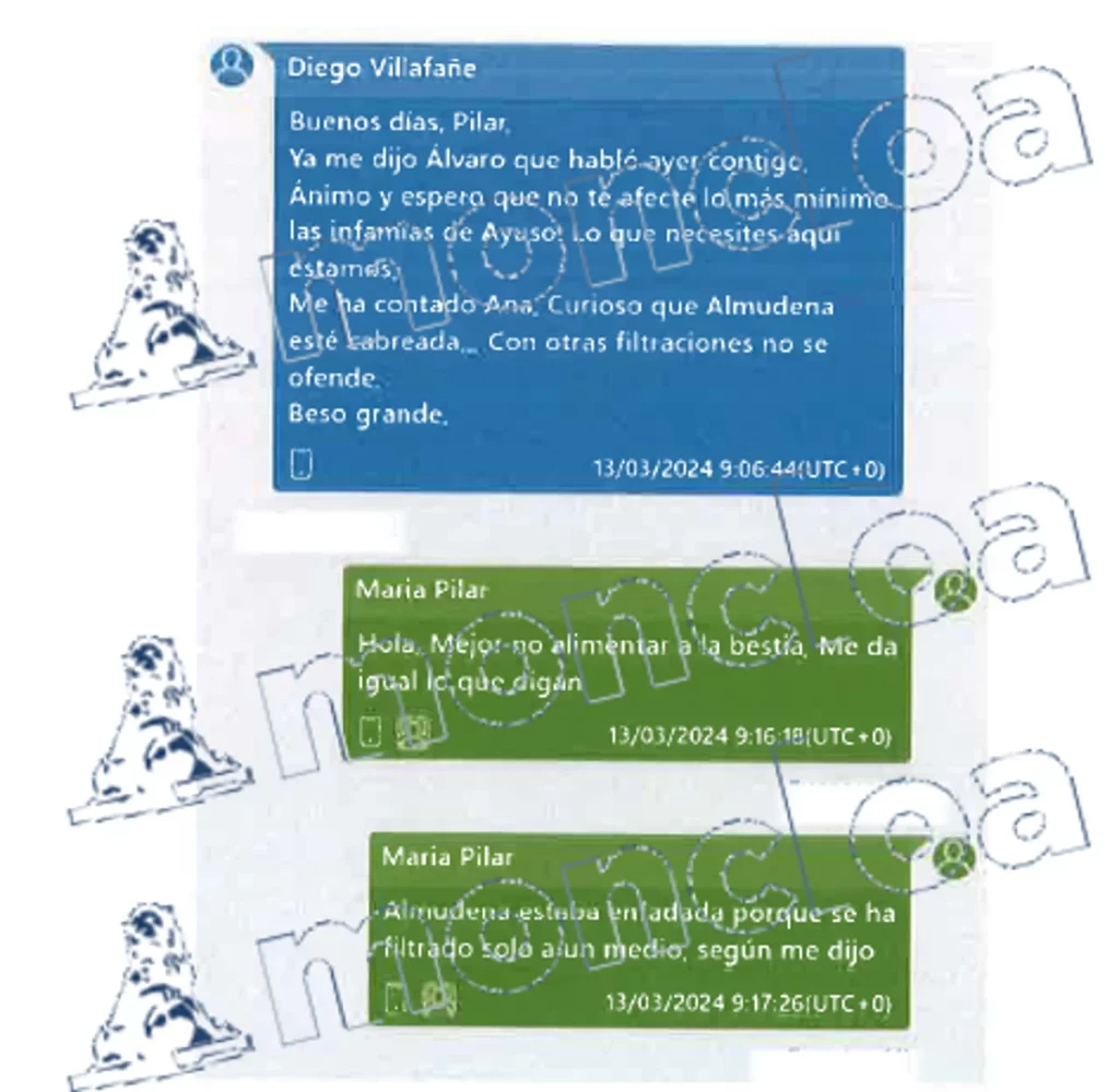 El Alto Tribunal ratifica la sentencia por revelación de secretos contra García Ortiz 2 Moncloa Conversaciones registradas por la UCO de la Guardia Civil sobre el novio de Ayuso