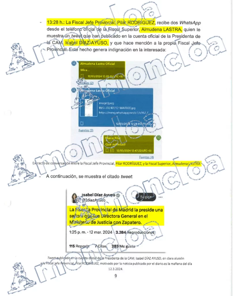 Los dos testigos principales contra el Fiscal General son subordinados suyos 2 Moncloa 2 Moncloa