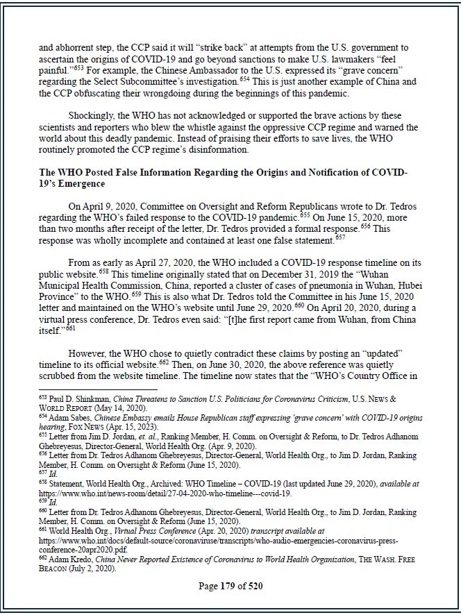 Informe del Congreso de EEUU: «La OMS publicó información falsa sobre el origen del Covid» 1 Moncloa LA OMS mintio Moncloa