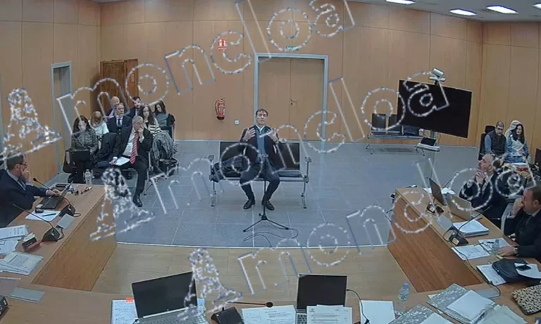 David Sánchez en el juzgado declarando. MONCLOA