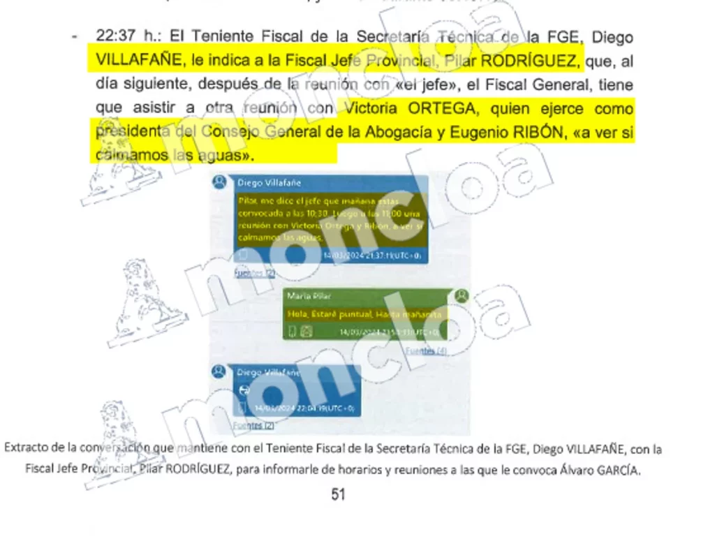 Los mensajes del 'segundo' de la Fiscalía: «Que no te afecten las infamias de Ayuso» 4 Moncloa 7 Moncloa