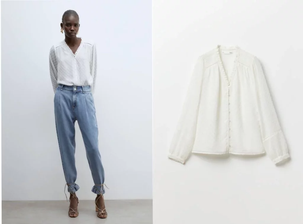 La blusa blanca "salva looks" acaba de llegar a Sfera 27 Moncloa La blusa de Sfera que sienta bien con cualquier look